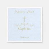 Gold Cross en Laurels in Light Blue Servetten (Voorkant)