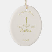 Gold Cross en Laurels Keramisch Ornament (Rechts)