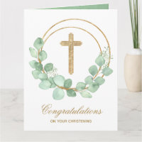 Gold Cross Eucalyptus Christening