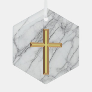 Gold Cross Glas Ornament