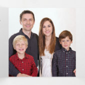 Gold Cross Holly Kerstfoto Sjabloon (Binnenkant midden)