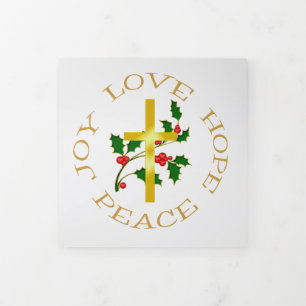 Gold Cross Holly Modèle photo de Noël