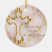 Gold Cross Keramisch Ornament (Voorkant)