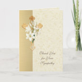Gold Cross Lilies Christian Condolence Merci (Devant)