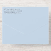 Gold Cross Pale Blue Script Photo Baptism Foil All In One Uitnodiging (Achterzijde)