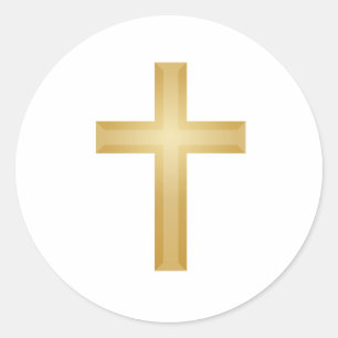 Gold Cross/Pasen Ronde Sticker