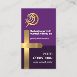 Gold Cross Religieuze Ichthus Fish Ministry Pastor Visitekaartje