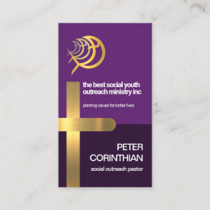 Gold Cross Religieuze Ichthus Fish Ministry Pastor Visitekaartje