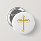 Gold Cross Ronde Button 5,7 Cm (Voorkant /achterkant)