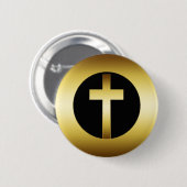 GOLD CROSS RONDE BUTTON 5,7 CM (Voorkant /achterkant)