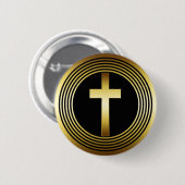 GOLD CROSS RONDE BUTTON 5,7 CM (Voorkant /achterkant)