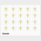 Gold Cross Ronde Sticker (Vel)