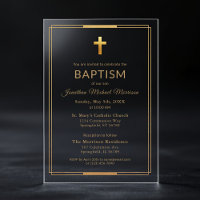 Gold Cross Script Typografie Chic Elegant Doopsel