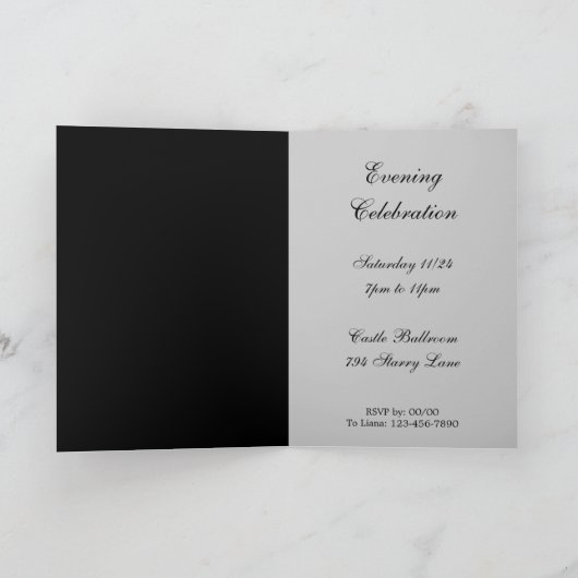 Gold Crosses Custom Folded Invitation (Binnen)