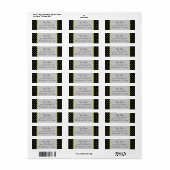Gold Crosses Pattern on Black Custom Address Label (Full Sheet)