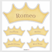 Gold Crown Barn Tack & Feed Room Name Labels (Vel)