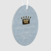 Gold Crown Blue Baby Boy Faire-part de naissance (devant)