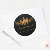 Gold Crown Bookplate Sticker (Envelop)