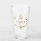 Gold Crown Crest - Gepersonaliseerd Glas (Voorkant)