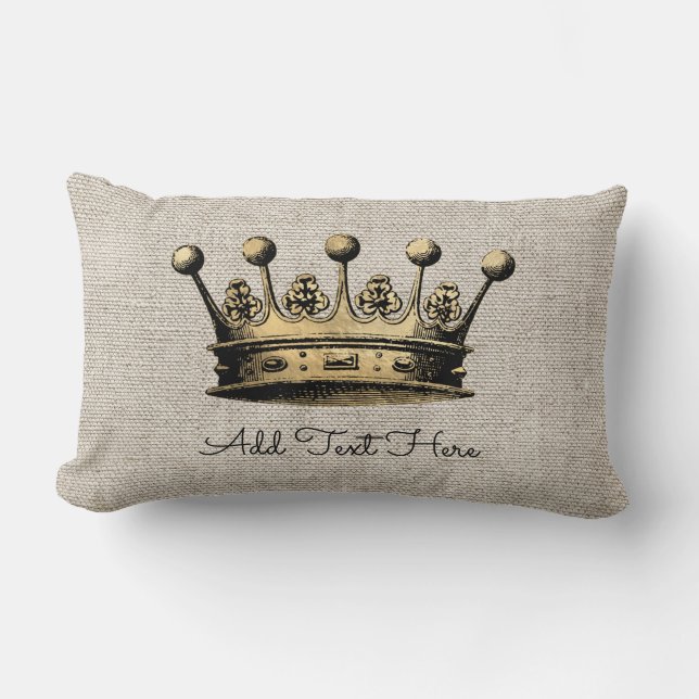  Gold Crown Custom Text Home Decor Kussen (Voorkant)