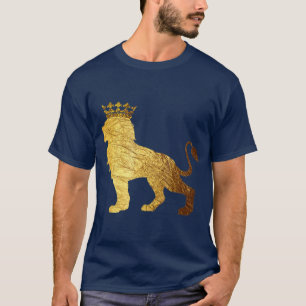 Gold Crown King Lion voor MenCool Boy Lion T-shirt