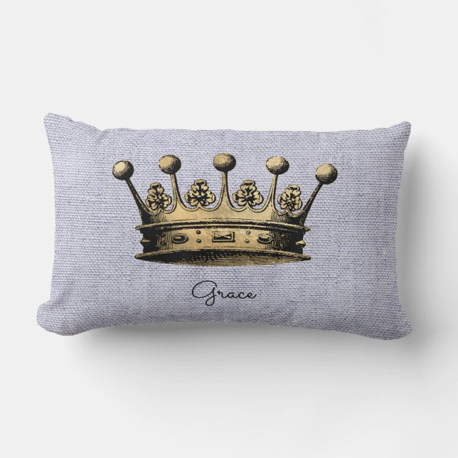  Gold Crown Lavender Custom Text Home Decor Kussen (Voorkant)