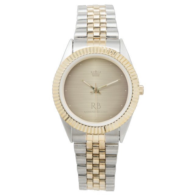 Gold Crown Metallic Watch Horloge (Voorkant)