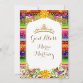 Gold Crown Mexique Floral Quinceañera Invitation (Dos)