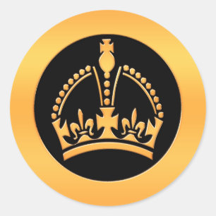 Gold Crown Ronde Sticker