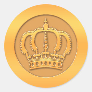 Gold Crown Ronde Sticker