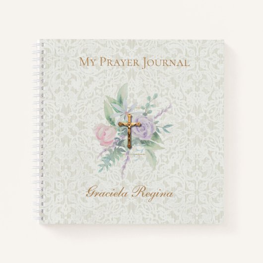 Gold Crucifix | Fleurs | Prières | Journal (Devant)