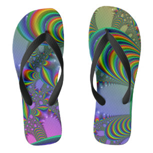 Gold Crystal Fractal Teenslippers
