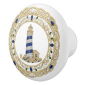 Gold Crystal Lighthouse 2Dgraphic Sea Light House Keramische Knop (Rechts)
