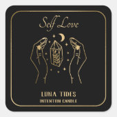 Gold Crystal Moon Self Love Insight Candle Label (Voorkant)
