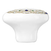 Gold Crystal Sea Turtle 2Dgraphic Diamond Ocean Keramische Knop (Zijkant)