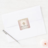 Gold Cupcake Glitter druppelt roze banketbakkerij Vierkante Sticker (Envelop)