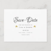 Gold Cupids Elegant Script Save the Date Briefkaart (Voorkant)