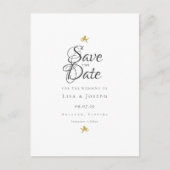 Gold Cupids Elegant Script Save the Date Briefkaart (Voorkant)