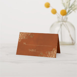 Gold Curls op Rust Sinaasappel Elegant Wedding Wri