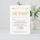 Gold Curly Filigree Bordure élégant mariage RSVP (Debout devant)