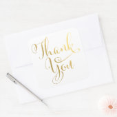 Gold Cursive Typografie Hartelijk dank! Vierkante Sticker (Envelop)