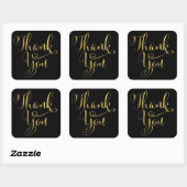 Gold Cursive Typografie Hartelijk dank! Vierkante Sticker (Vel)