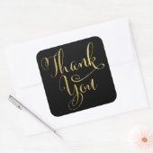 Gold Cursive Typografie Hartelijk dank! Vierkante Sticker (Envelop)