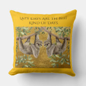 Gold Cushion - Sloths Kussen (Voorkant)