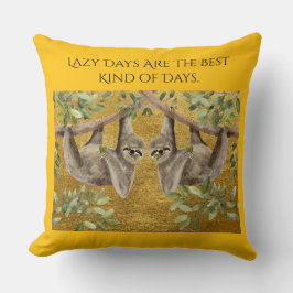 Gold Cushion - Sloths Kussen