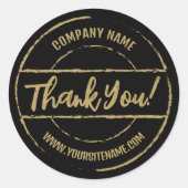 Gold Custom Bedankt Badge, Ronde Sticker (Voorkant)