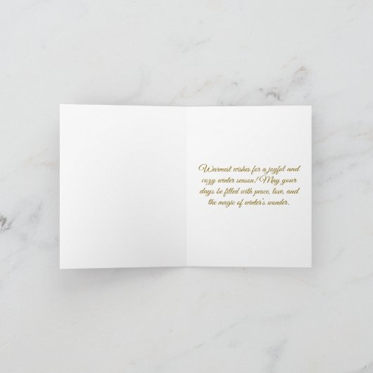 Gold Custom Image Winter Frame Kaart (Binnen)