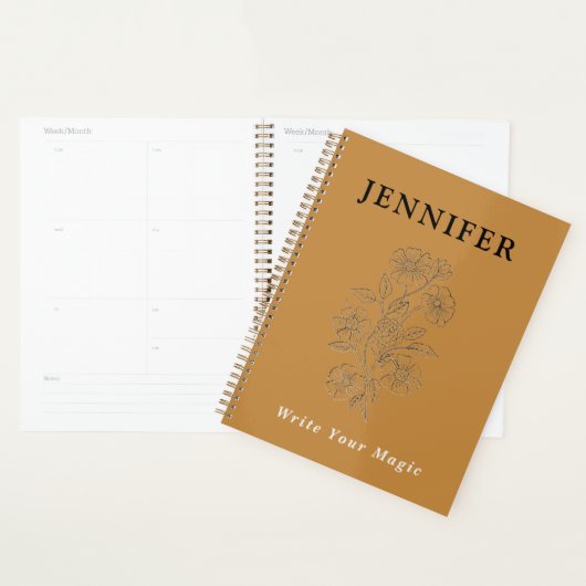 Gold Custom Name Notebook – Luxurious & Stylish Planner (Display)