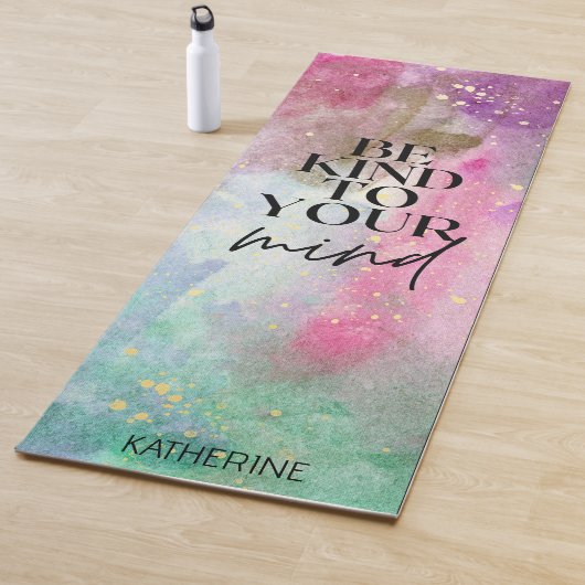 Gold Custom Name Workout motivational monogram  Yogamat (In situ)