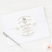 Gold  Cute Hearts White Product Labels Logo (Envelop)